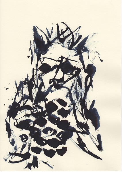 Obstesser 10 (12-teilig), 2018 – 29,7 x 21 cm; Tusche auf Papier
