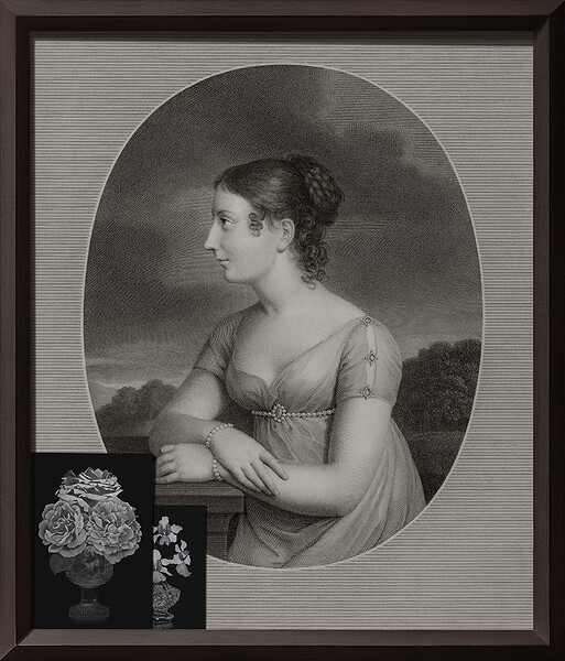 Reproduktionen in der Villa Stéphanie, Baden-Baden 2017–2021, 2021 &ndash; Ed. 3+2; 93 x 82 cm; Fotomontage, Pigmentdruck auf Papier, Diasec