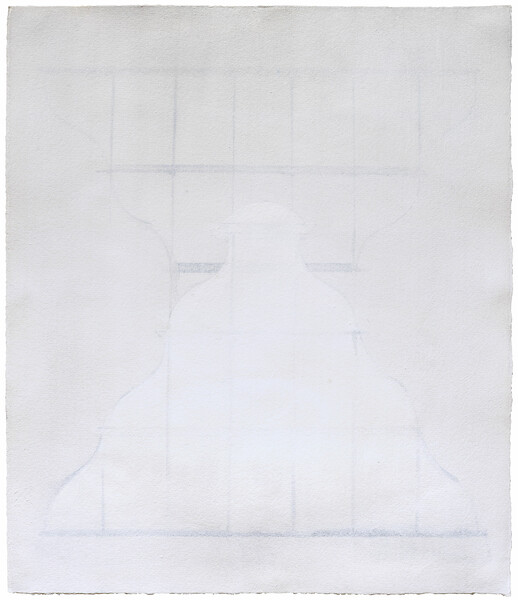 Giebel, 2014 – 37 × 32 cm; Kasein und Pigment auf Papier; Foto: Studio Jasmin Schmidt