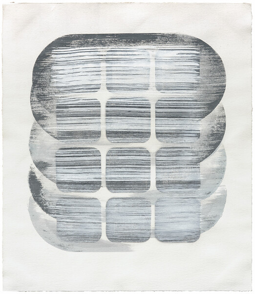 Stereo, 2019 – 37 × 32 cm; Kasein und Pigment auf Papier; Foto: Studio Jasmin Schmidt