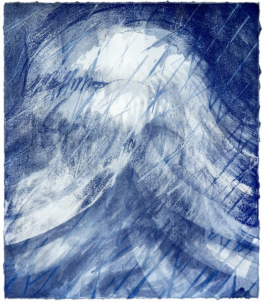 awesome wave, 2022 – 37 × 32 cm; Kasein und Pigment auf Papier; Foto: Studio Jasmin Schmidt