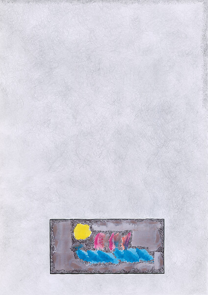 o.T., 2021 – 29,7 x 21 cm; Buntstift, Bleistift, Tempera auf Papier / Papier; Foto: Atelier Michael Franz