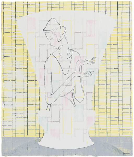 vor und zurück, 2026 &ndash; 39 x 32 cm; Tusche, Kasein/Pigment auf Papier; Foto: Studio Jasmin Schmidt