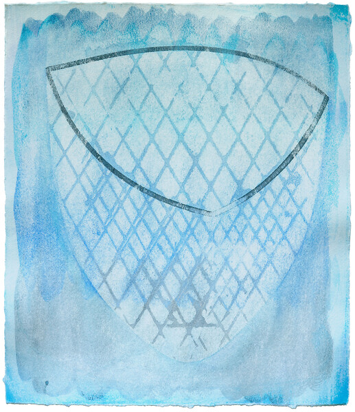 Kescher, 2022 &ndash; 37 × 32 cm; Kasein und Pigment auf Papier; Foto: Studio Jasmin Schmidt