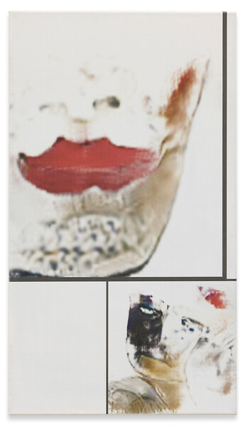 Untitled, 2020/22 &ndash; 70 x 40 cm; Pigmentdruck, Gesso, Acryl, Firnis auf Leinwand; Foto: Timo Ohler