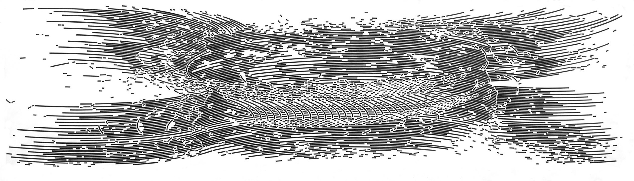 Vinylplot # 40, 2009 – Ed. 5; 91 x 346 cm; Folienplot aus matt schwarzer Vinylfolie
