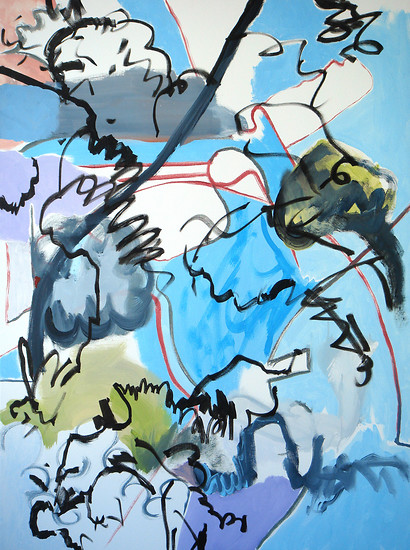 Up Where We Belong, 2008 – 102 x 76 cm; Acrylic and permanent paint marker on canvas