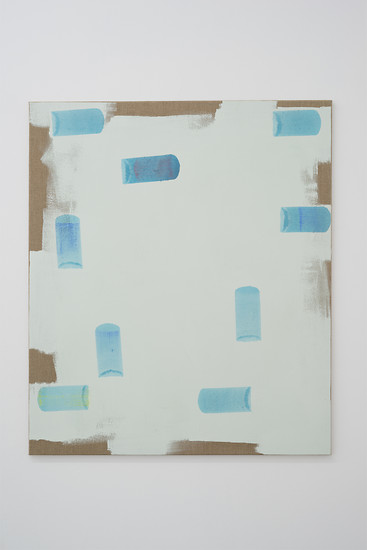 18_5_22; 2018 – 90 x 105 cm; Leimfarbe, Tusche, Öl auf Leinwand; Foto: Annette Kradisch