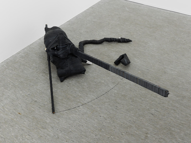 Robert Enderwitz, "Verkohlt", 2012 – 150 x 70 x 200 cm; Diverse Materialien, Gummischläuche