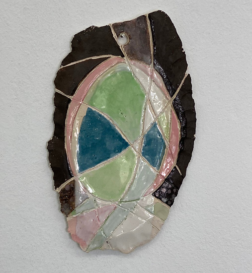 Markus Putze "Farbsplitterkopf“, 2020 – 23 x 13 cm; Keramik glasiert