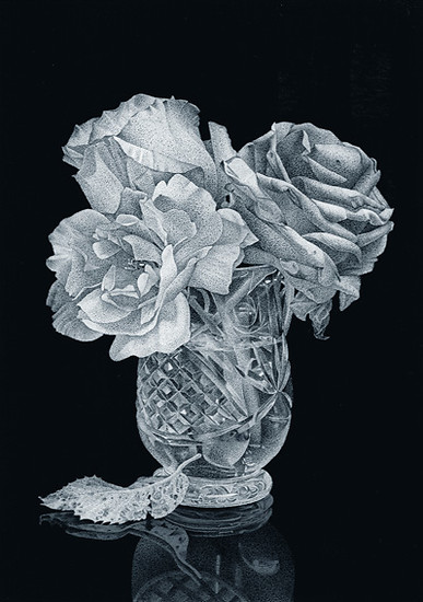 Vanitas (Rose Westerland), 2 2009 – 21 x 14,8 cm; Hinterglasmalerei
