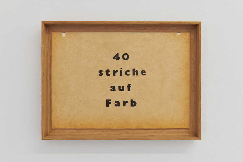 ohne Titel (40 striche auf Farb), 2020 – 20,9 x 30 cm; Papiercollage; Foto Annette Kradisch