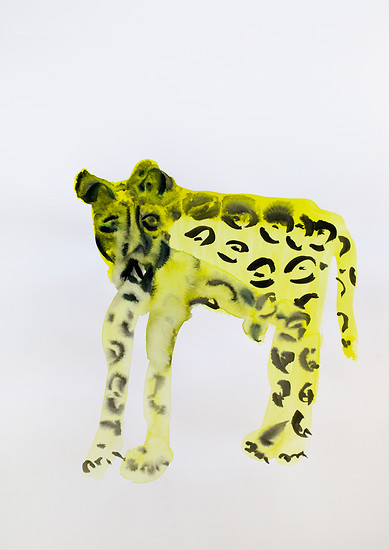 Seltener Bergleopard, 2020 – 42 x 29,7 cm; Pigment auf Papier; Foto Sebastian Tröger
