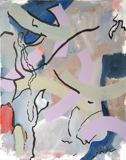 It Is Time to Sit Down, 2008 &ndash; 50 x 40 cm; Acrylic and permanent paint marker on canvas