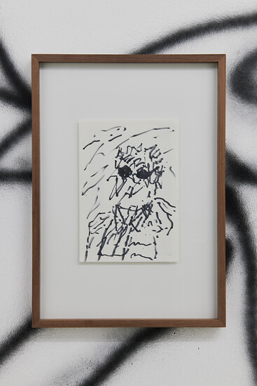 René  Radomsky, Ohne Titel, 2025 &ndash; 21 x 15 cm; Tusche auf Papier; (Foto: Annette Kradisch)