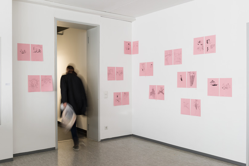 Andreas Töpfe, Lissabon Tagebuch - 24 Zeichnungen aus einer Serie von 76, 2015 &ndash; jeweils 29,7 x 21 cm; Kopien