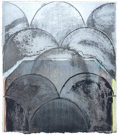 Lagen Licht, 2021 (aus Lichter) – 22 x 18,5 cm, Kasein und Pigment auf Papier; Foto: Studio Jasmin Schmidt