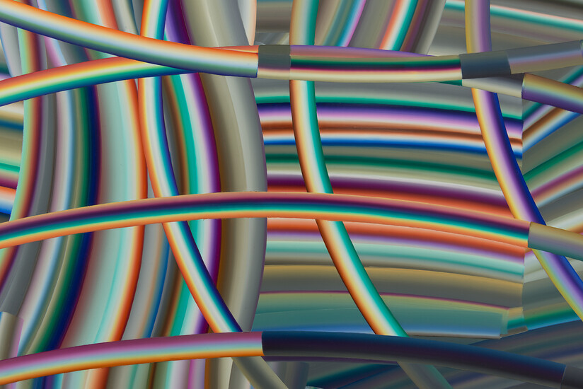 Detail aus EP149 „Tesserakt“, 2020 – 125 x 255 cm; Öl auf Aluminium; Foto: Annette Kradisch