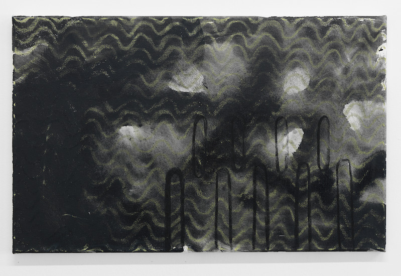 Alexandra  Hojenski, Ohne Titel, 2012 – 45 x 70 cm; Öl, Acryl und Kohle auf Baumwolle