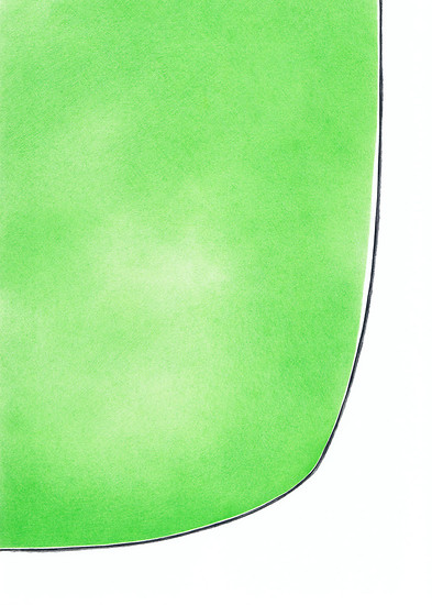 Laubgrün (1), 2010 – 29,7 x 21,0 cm; Buntstift auf Papier, Aludibond