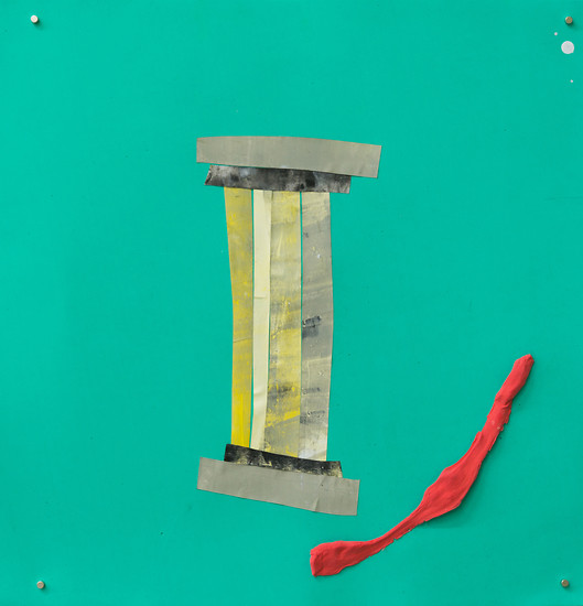 Verena Issel, Fake News (Agora), 2017 &ndash; 48 x 48 cm; Linoldruckfarbe auf Papier mit Moosgummi und Silikon-Styropor; Foto: Annette Kradisch