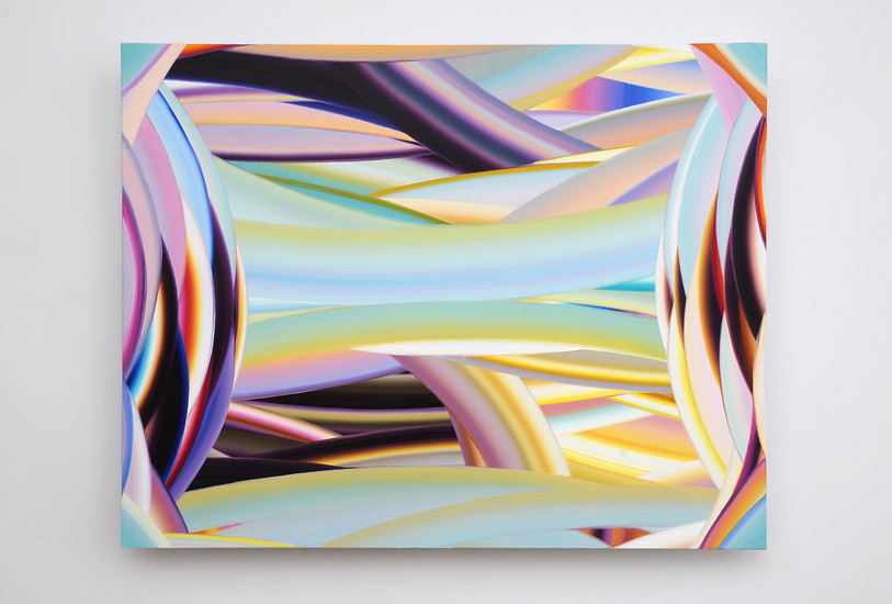 Gerhard Mayer,  EP 128 Morganit, 2020 – 34,3 x 43,4 cm; Öl auf Aluminium; Foto: Gerhard Mayer