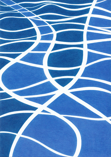 Pool, 2009 &ndash; 29,7 x 21,0 cm; Buntstift auf Papier, Aludibond