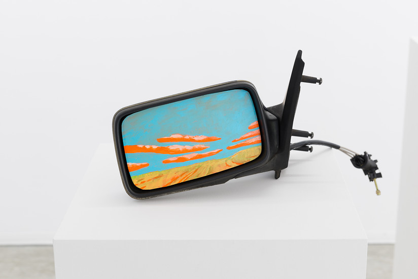 Andreas  Töpfer, Spiegel #2, 2017 – ca. 25 x 25 cm - 35 x 35 cm; Acryl auf Autospiegel