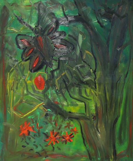 Sebastian Tröger, "Das Dschungelbild", 2013 – 180 x 150 cm; Öl und Acryl auf Leinwand