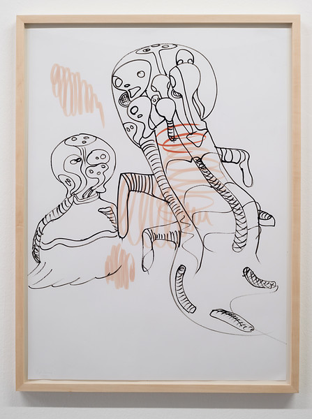 Ohne Titel, 2014 – 77 x 57 cm, Rahmen 80 x 60 cm; Tusche, Filzstift auf Papier