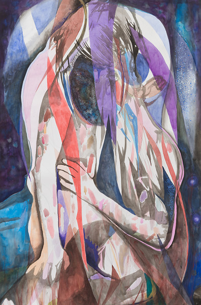 The Hounds of Love (The Night, the night), 2018/19 &ndash; 150  x 100 cm; Bleistift, Tusche, Aquarell, Gouache auf Papier; Foto Annette Kradisch