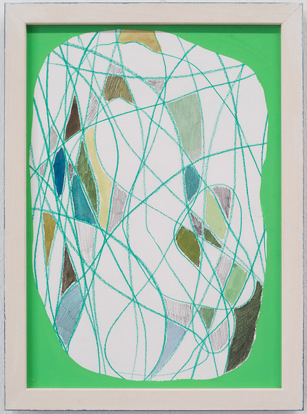 Rätsel Leben Labyrinth I - IV, 2019 – 30 x 21 cm; Bleistift, Farbstift, Aquarell, Gouache auf Papier mit farbig gefasstem Rahmen; Foto Annette Kradisch