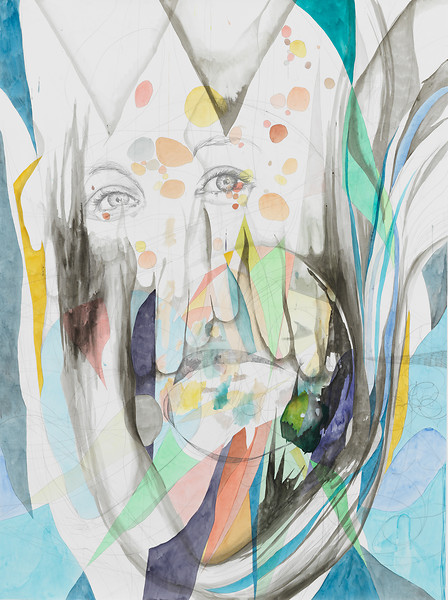 Dazwischen (moments of vision), 2015 – 200 x 150 cm; Bleistift, Tusche, Aquarell auf Papier