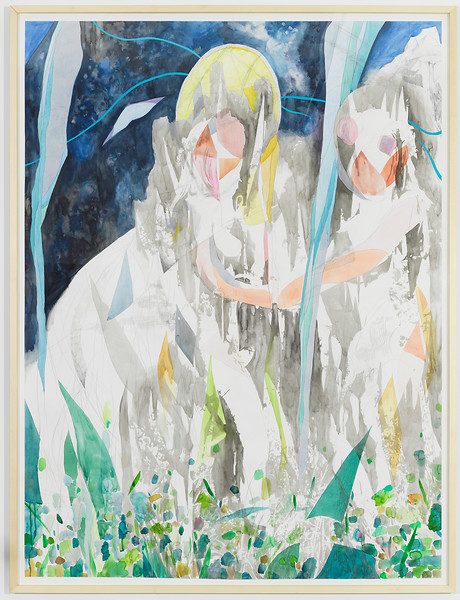 Wir lauschen dem Weg (Das Alldurchdringende), 2014 – 200 x 150 cm; Bleistift, Tusche, Aquarell auf Papier