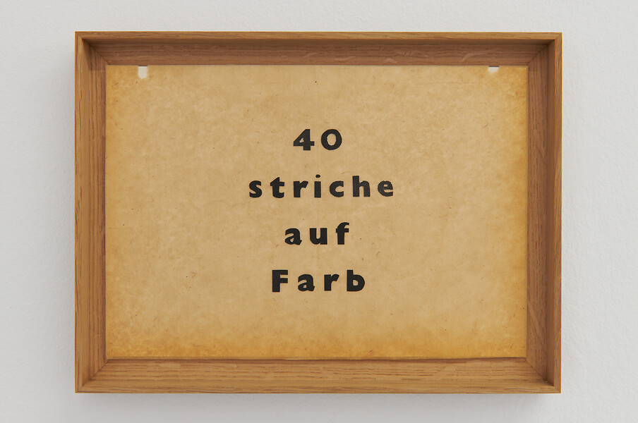 ohne Titel (40 striche auf Farb), 2020 &ndash; 20,9 x 30 cm; Papiercollage; Foto Annette Kradisch