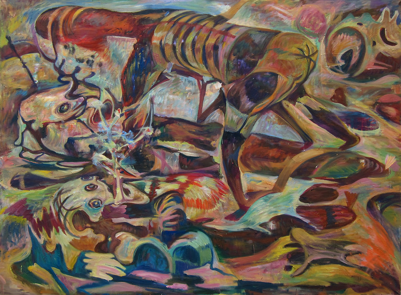 Angriff, 2011 – 180 x 240 cm; Öl auf Leinwand